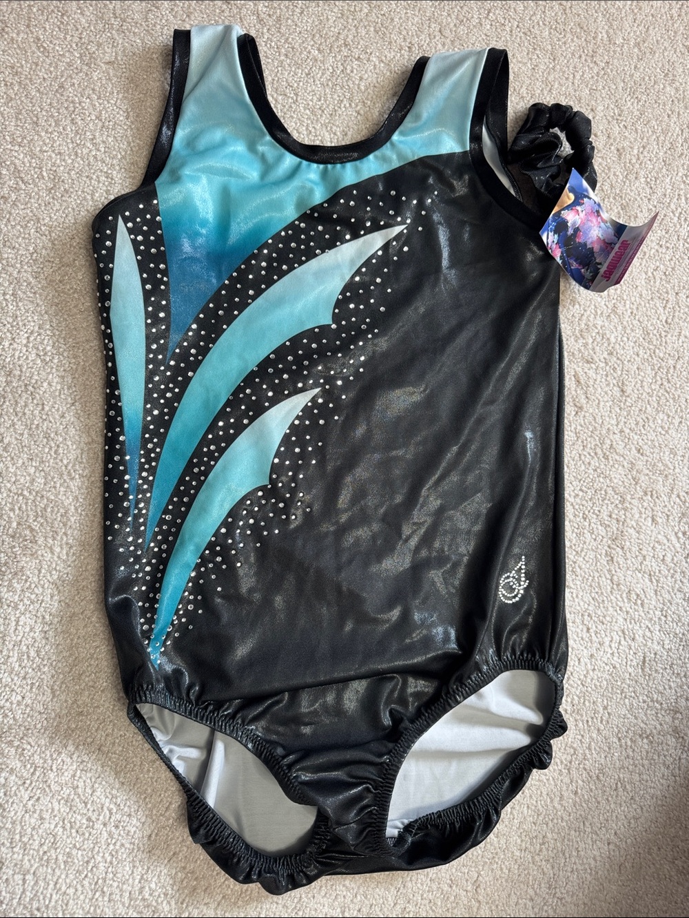 NWT Black and Teal Jagwear Gymnastics Leotard
